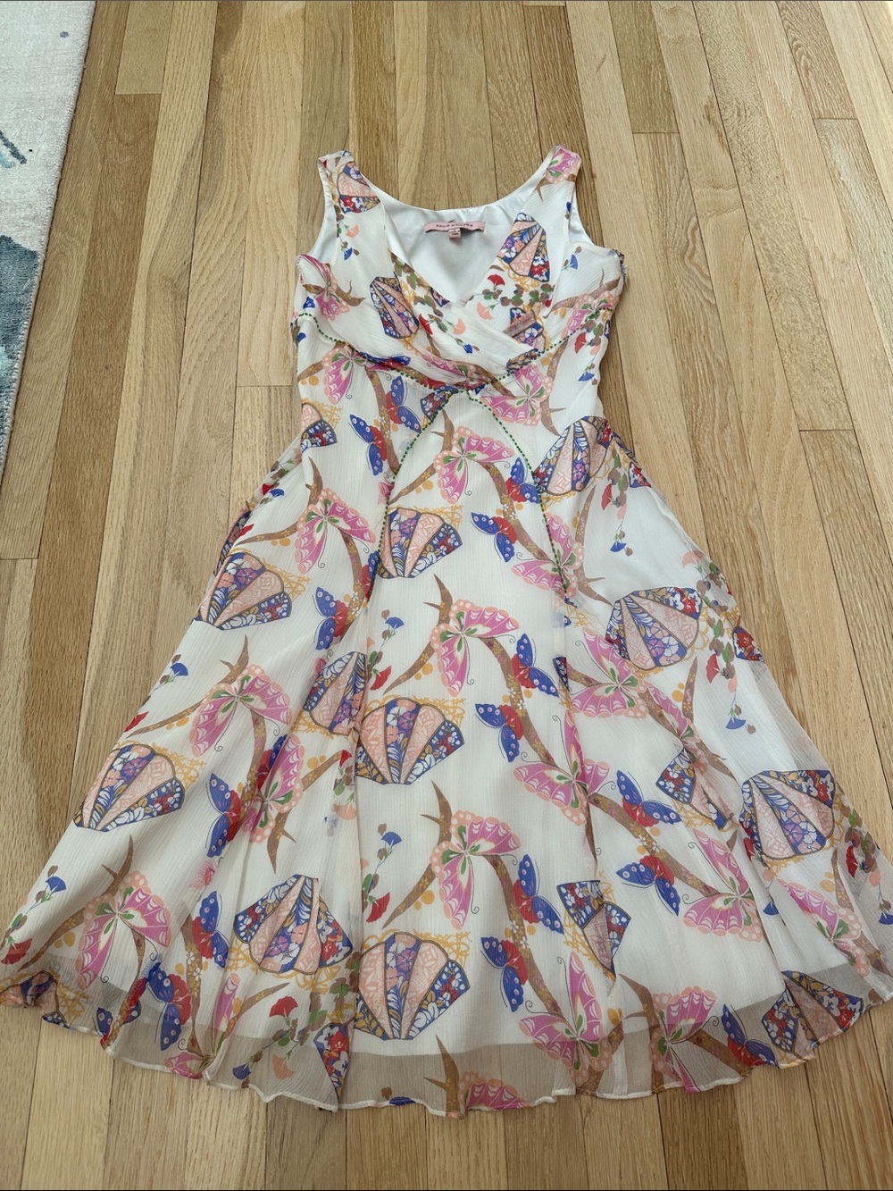 Philip DiCaprio Silk Butterfly Print Sundress
